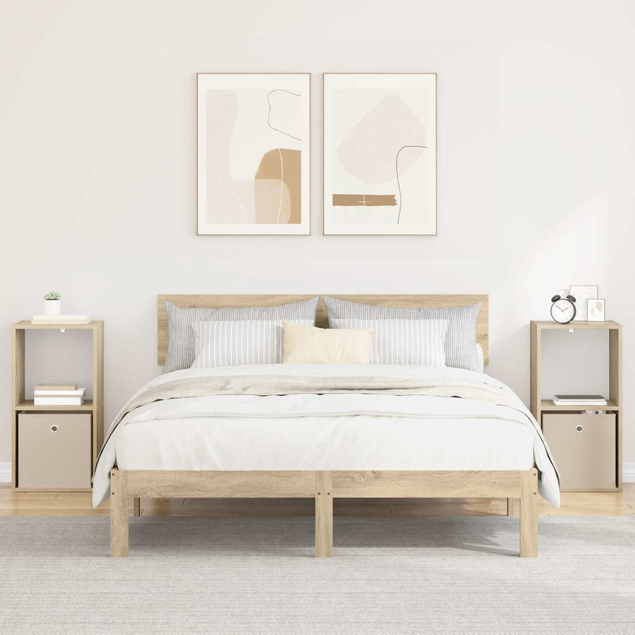Nachtkastje 2 pcs Sonoma Eiken 35 x 32 x 68,5 cm Bewerkt hout