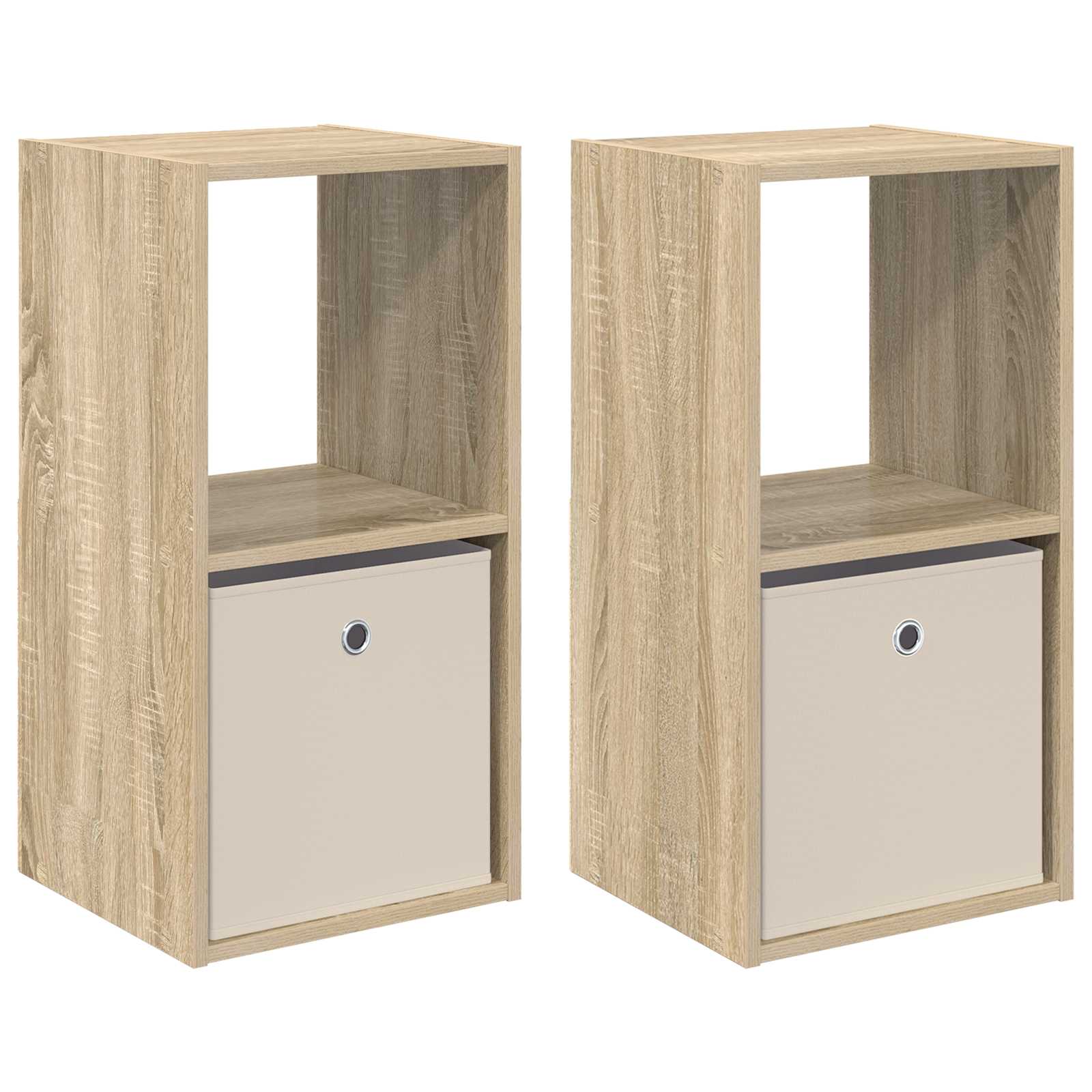 Nachtkastje 2 pcs Sonoma Eiken 35 x 32 x 68,5 cm Bewerkt hout