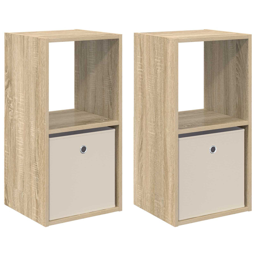 Nachtkastje 2 pcs Sonoma Eiken 35 x 32 x 68,5 cm Bewerkt hout