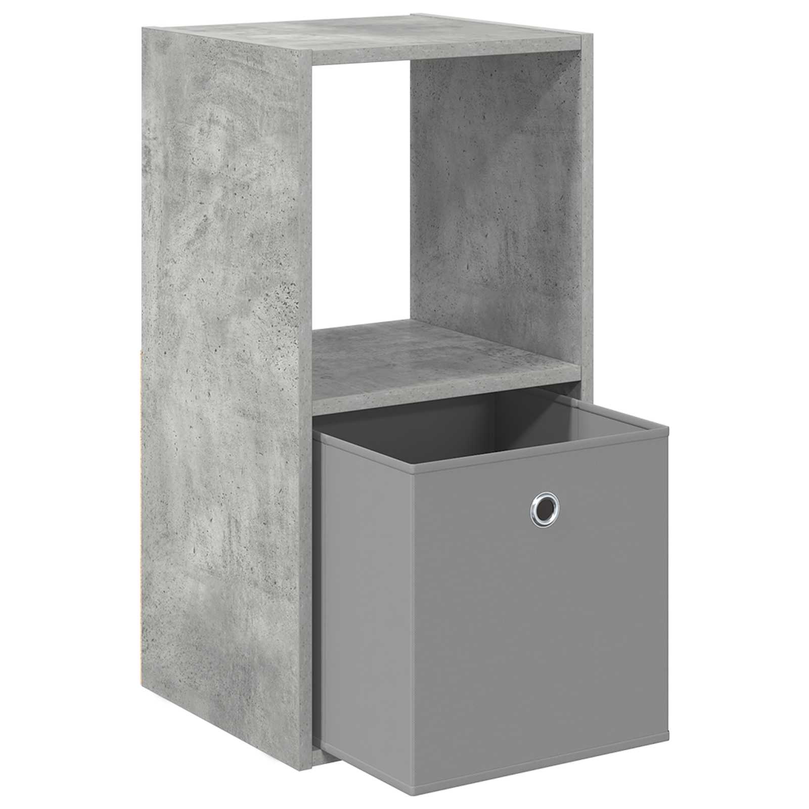 Nachtkastje met lade Beton Grijs 35 x 32 x 68,5 cm Bewerkt hout