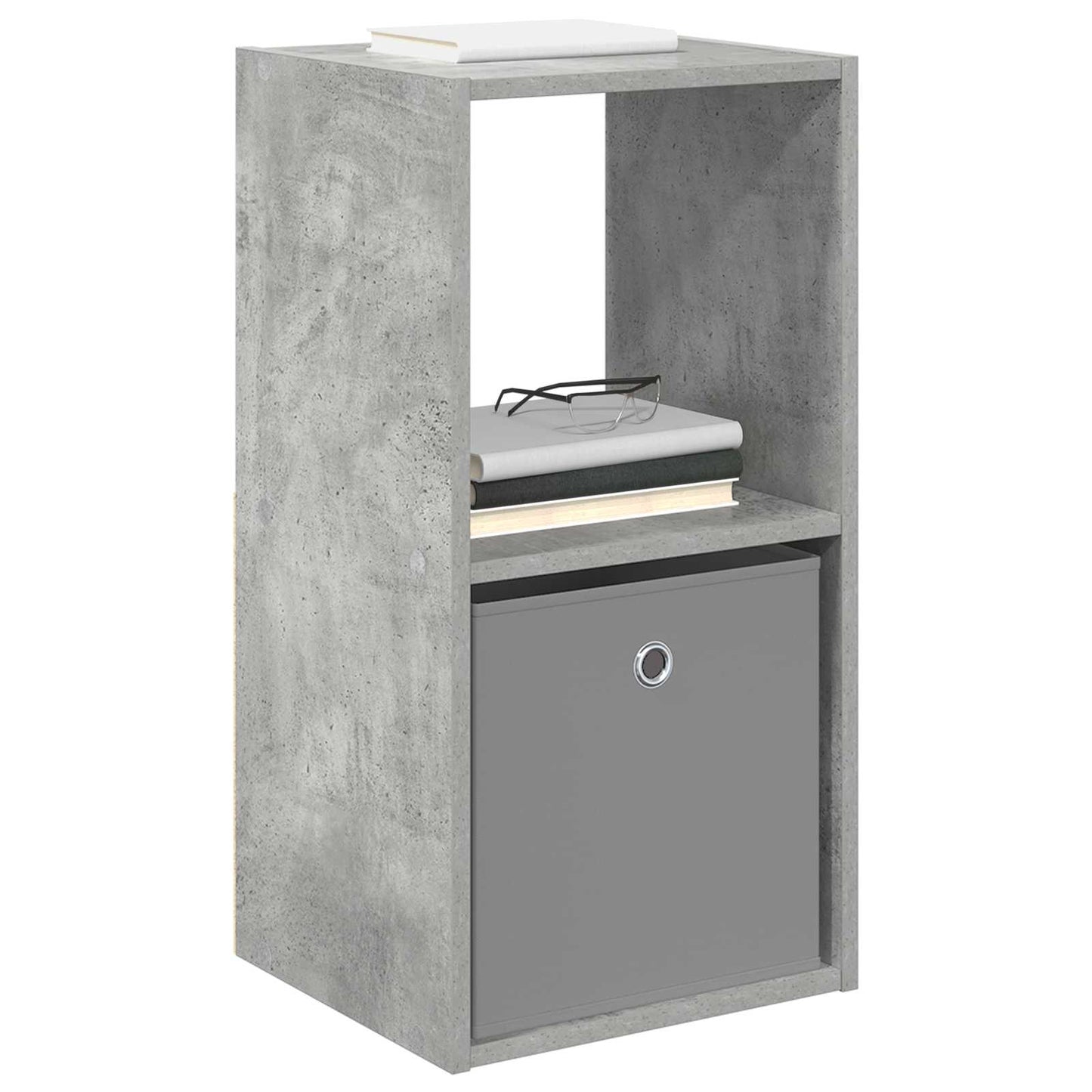 Nachtkastje met lade Beton Grijs 35 x 32 x 68,5 cm Bewerkt hout