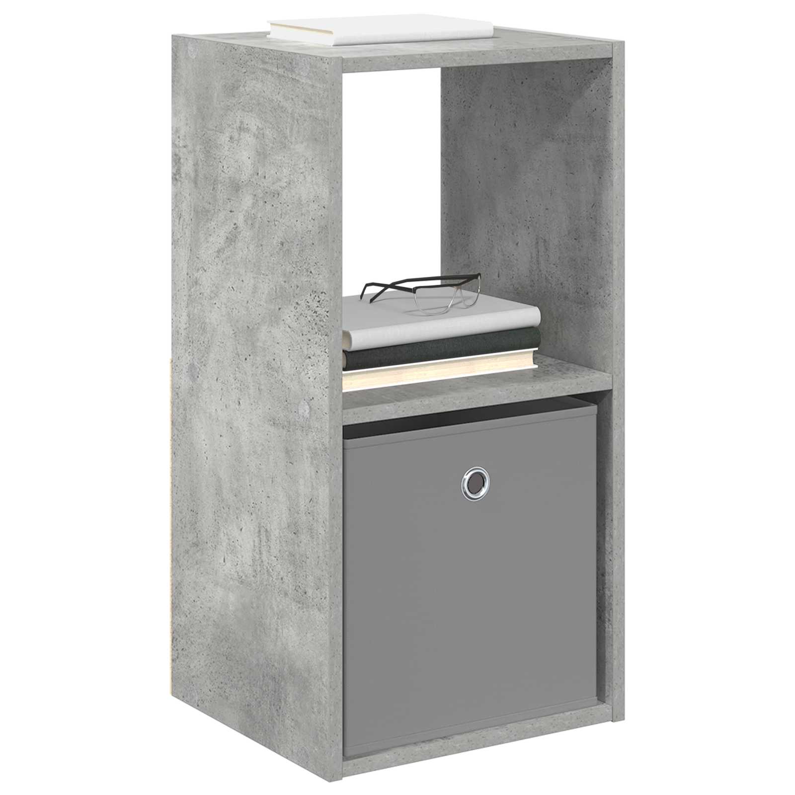 Nachtkastje met lade Beton Grijs 35 x 32 x 68,5 cm Bewerkt hout
