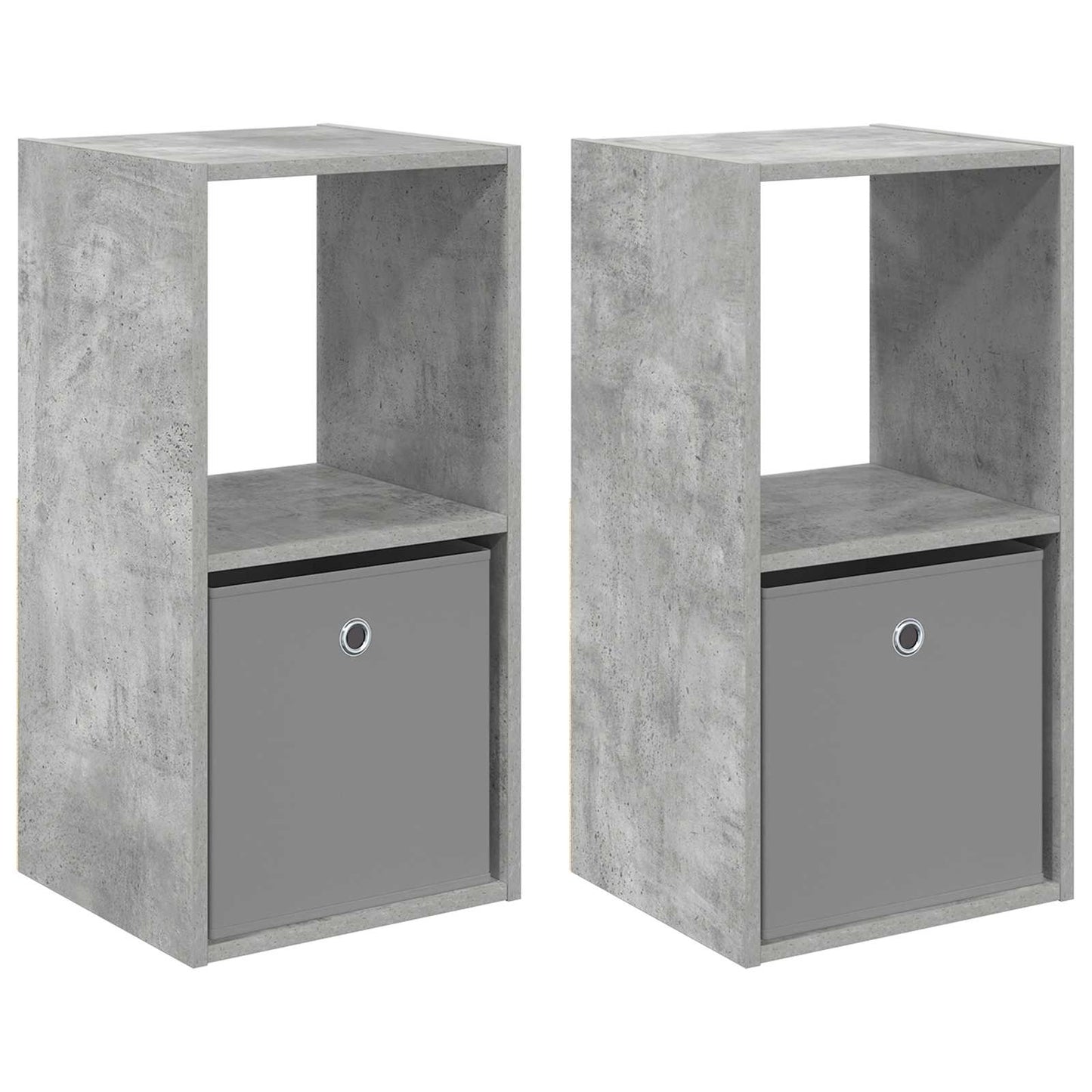 Nachtkastje 2 pcs Beton Grijs 35 x 32 x 68,5 cm Bewerkt hout