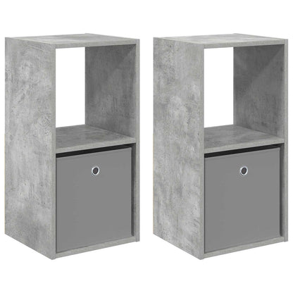 Nachtkastje 2 pcs Beton Grijs 35 x 32 x 68,5 cm Bewerkt hout