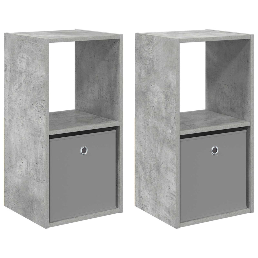 Nachtkastje 2 pcs Beton Grijs 35 x 32 x 68,5 cm Bewerkt hout