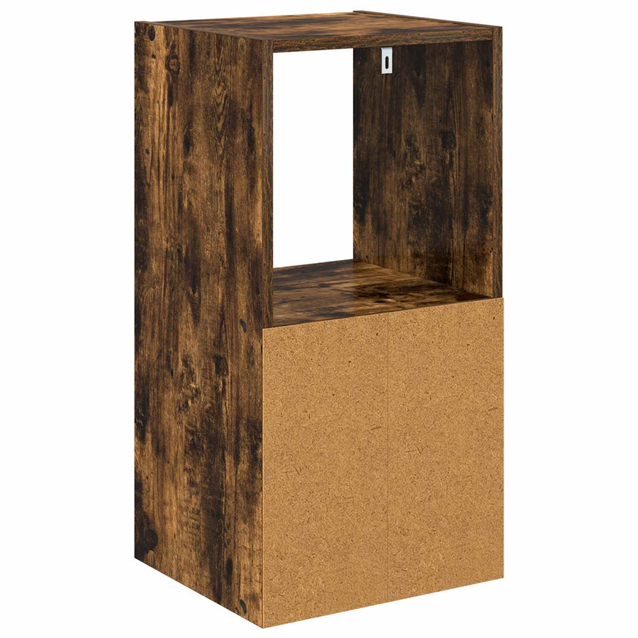 Nachtkastje 2 pcs Gerookt eiken 35 x 32 x 68,5 cm Bewerkt hout