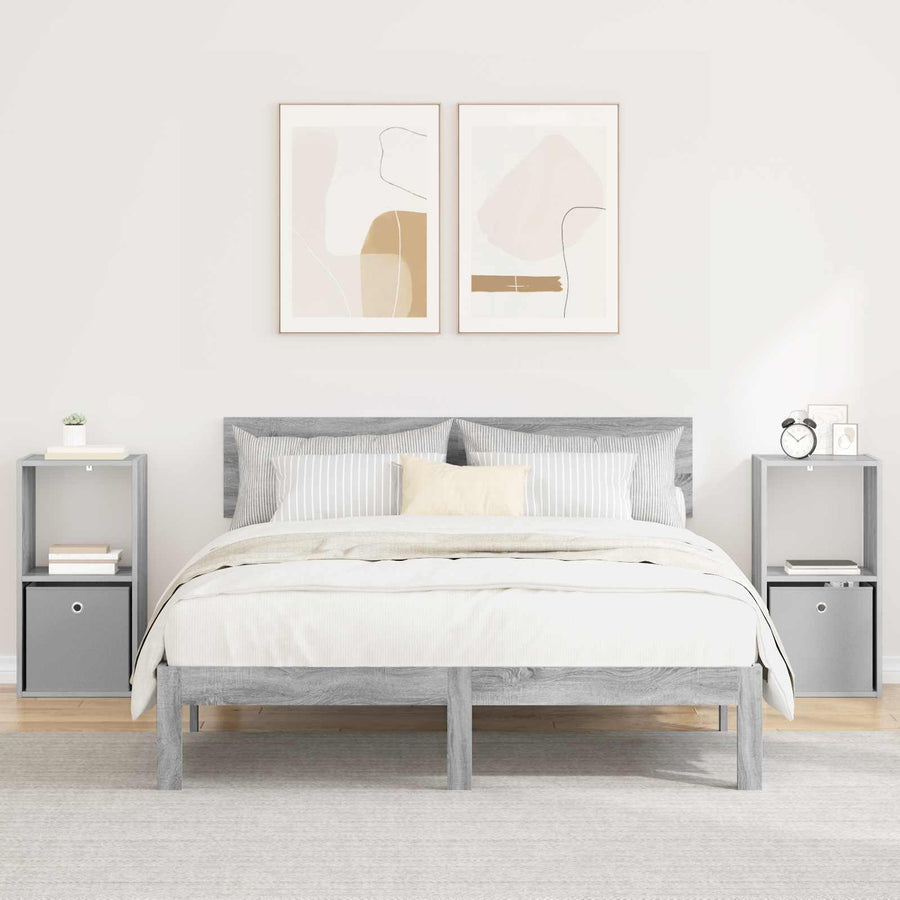 Nachtkastje 2 pcs Grijs Sonoma 35 x 32 x 68,5 cm Bewerkt hout