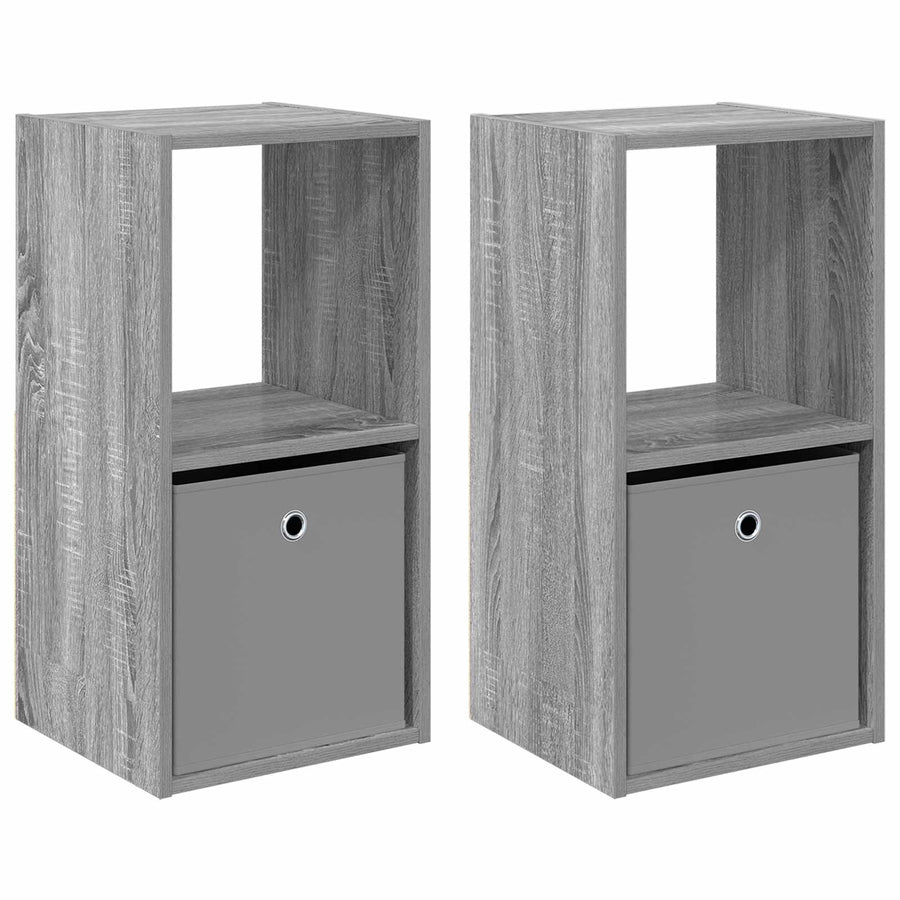 Nachtkastje 2 pcs Grijs Sonoma 35 x 32 x 68,5 cm Bewerkt hout
