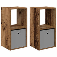 Nachtkastje 2 pcs Oudhout 35 x 32 x 68,5 cm Bewerkt hout