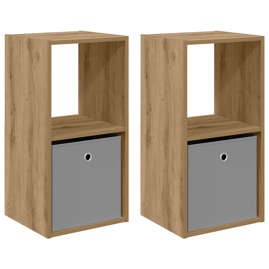 Nachtkastje 2 pcs Artisan Eiken 35 x 32 x 68,5 cm Bewerkt hout