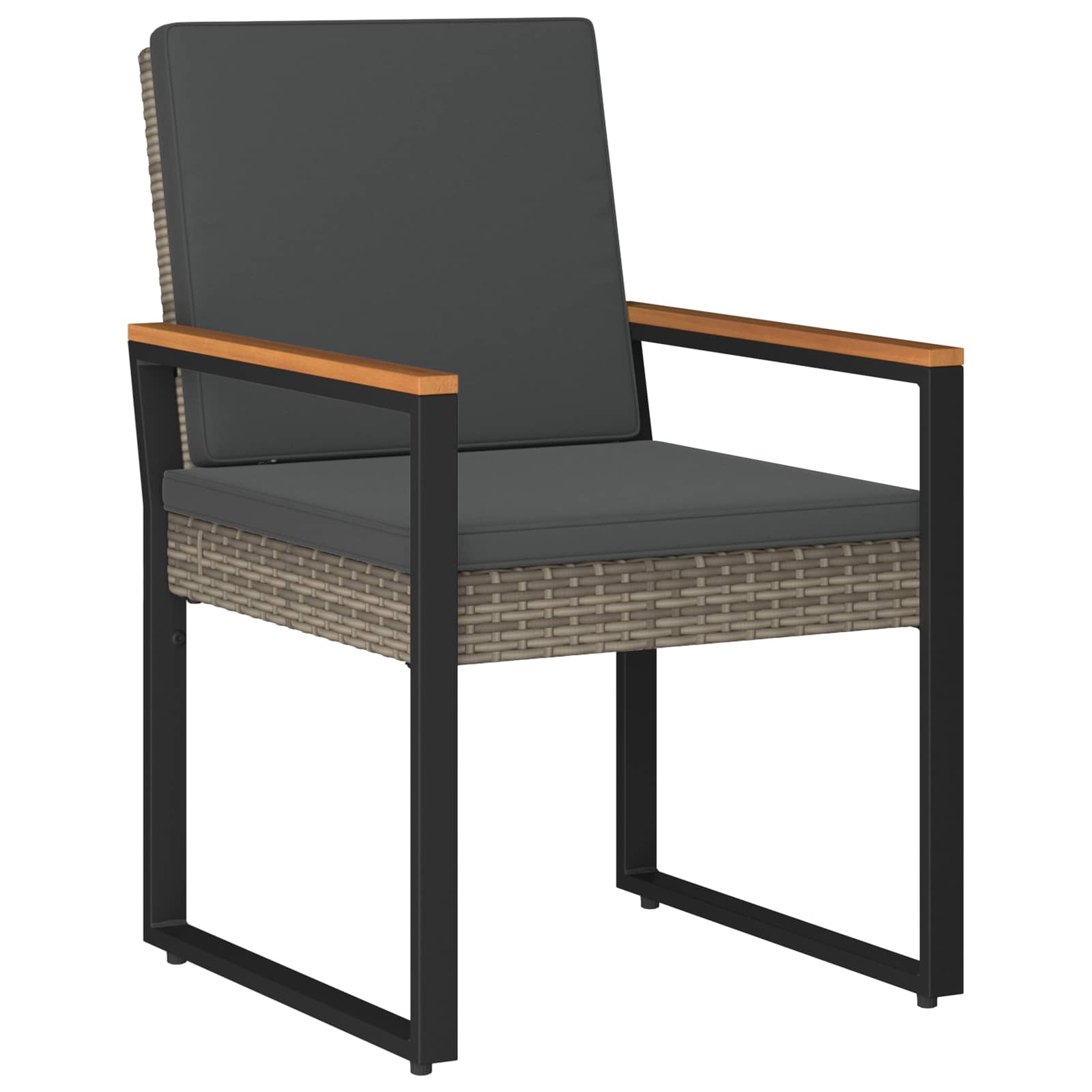 Buitenmeubelset 4 pcs Grijs en Donkergrijs poly rattan