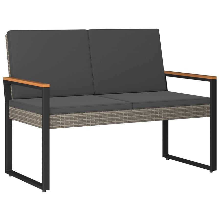 Buitenmeubelset 4 pcs Grijs en Donkergrijs poly rattan