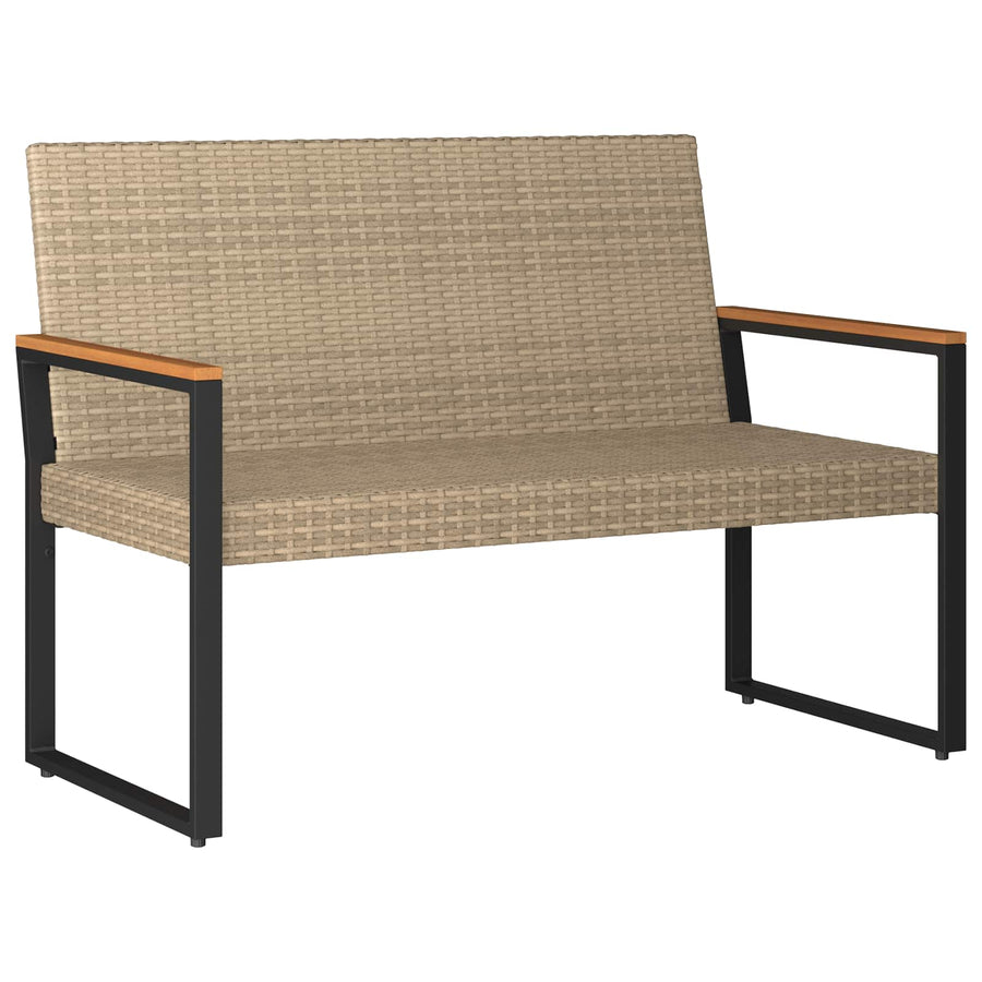 Buitenmeubelset met kussen 4 pcs Beige en Crème Wit poly rattan