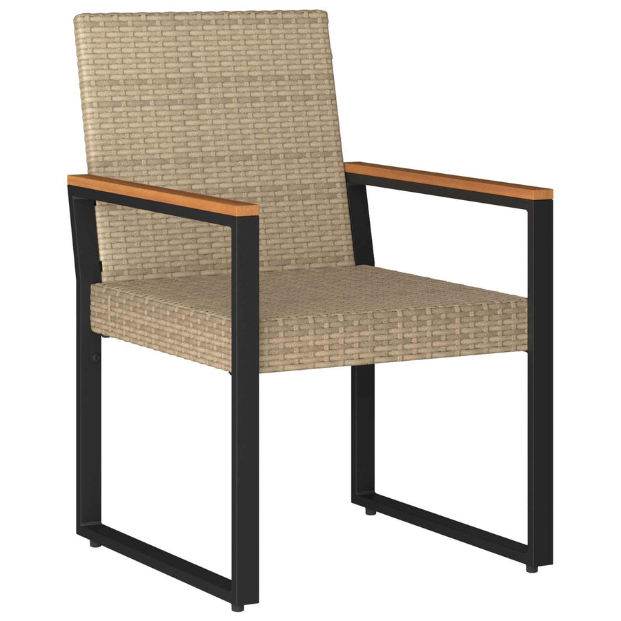 Buitenmeubelset met kussen 4 pcs Beige en Crème Wit poly rattan