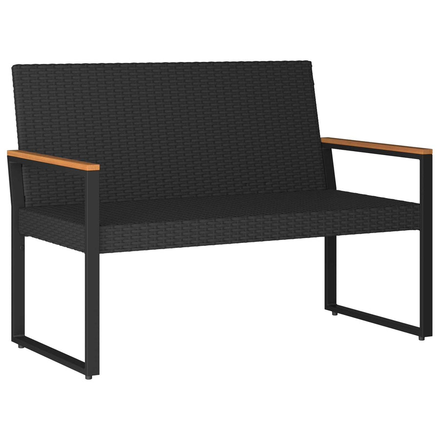Buitenmeubelset met kussen 4 pcs Zwart en Turquoise poly rattan