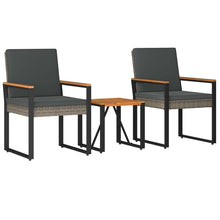 Buitenmeubelset 3 pcs Grijs en Donkergrijs poly rattan