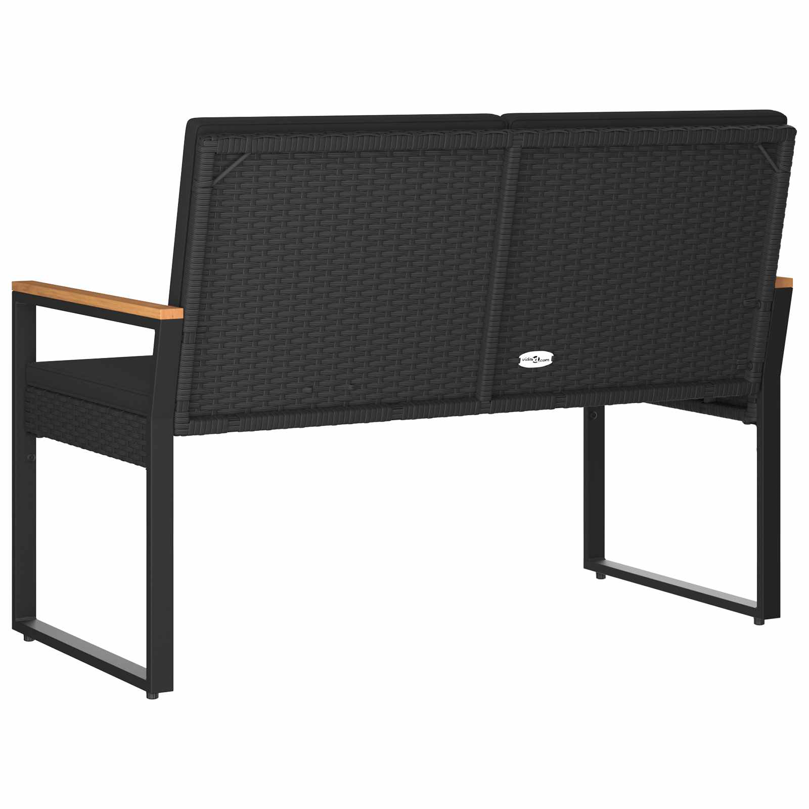 Tuinbank met kussen Zwart 107 x 61 x 80 cm poly rattan