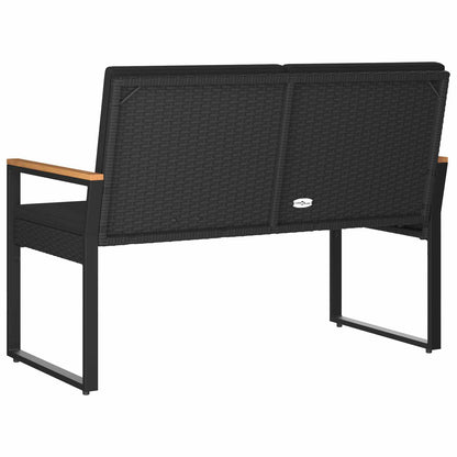 Tuinbank met kussen Zwart 107 x 61 x 80 cm poly rattan