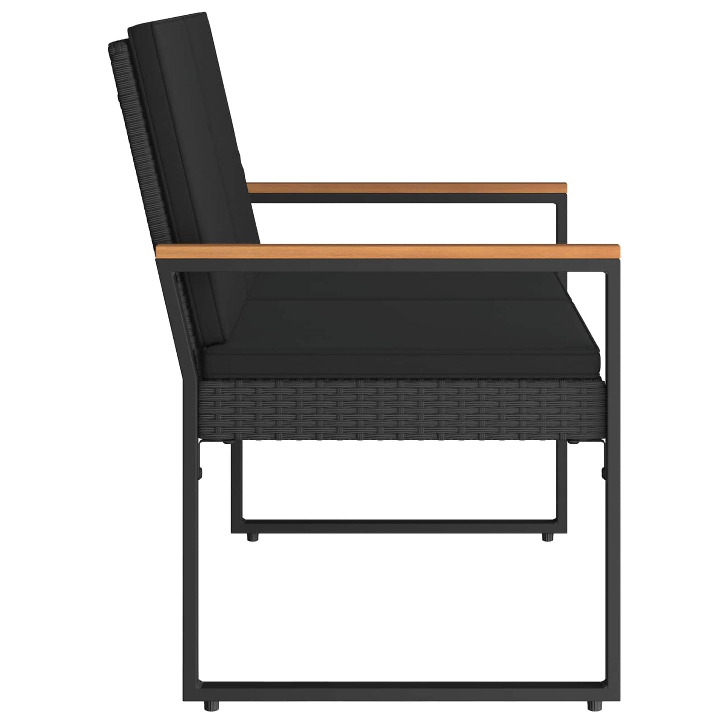 Tuinbank met kussen Zwart 107 x 61 x 80 cm poly rattan