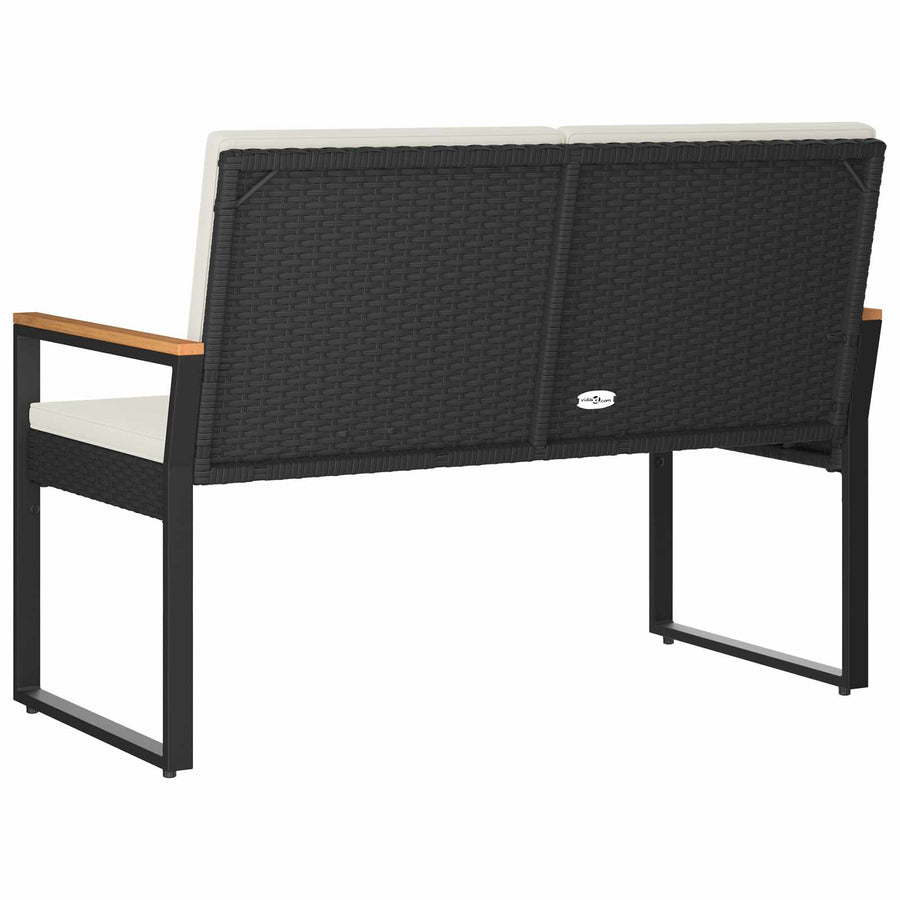 Tuinbank Zwart en Cream Wit 107 x 61 x 80 cm poly rattan