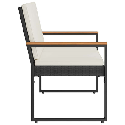Tuinbank Zwart en Cream Wit 107 x 61 x 80 cm poly rattan