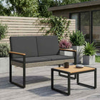 Garden bench Grey and Dark Grey 107 x 61 x 80 cm poly rattan