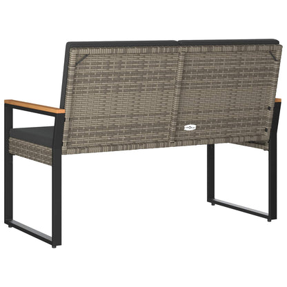 Tuinbank Grijs en Donkergrijs 107 x 61 x 80 cm poly rattan