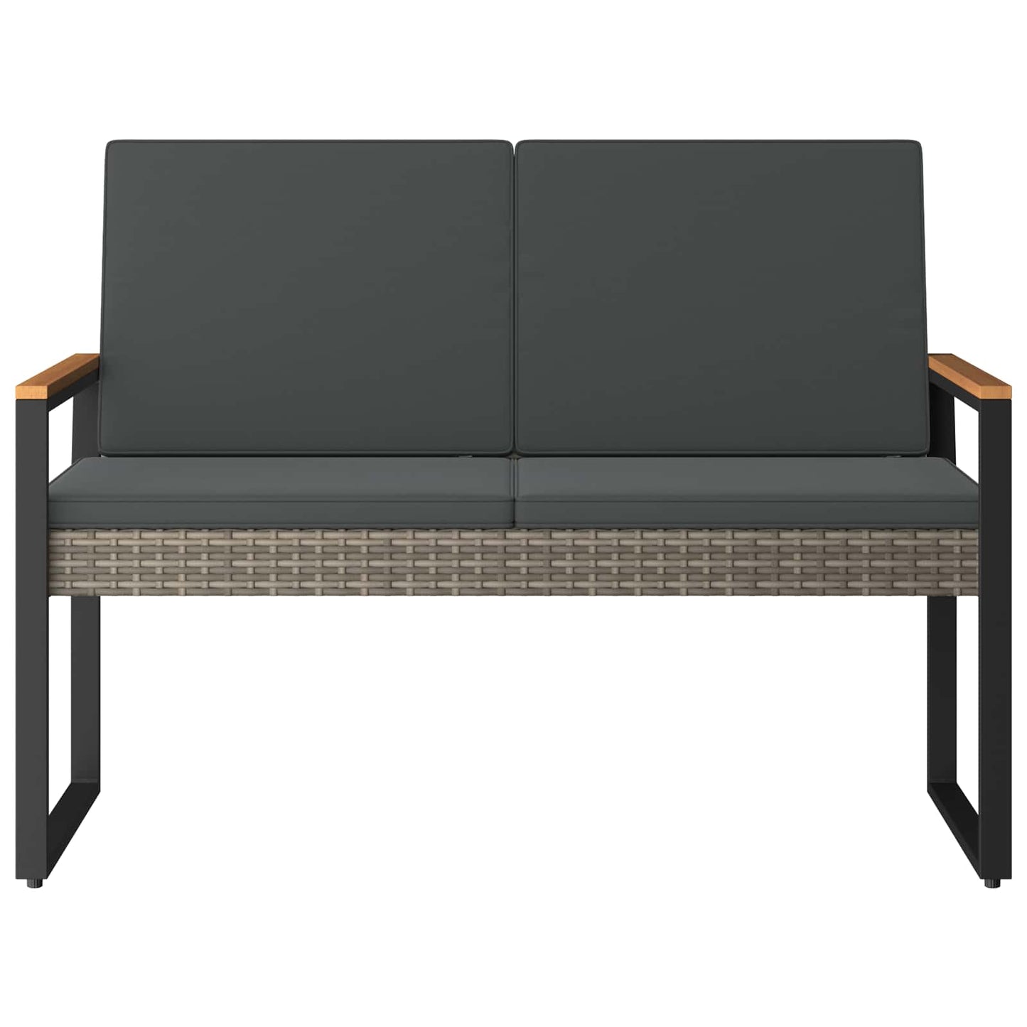 Tuinbank Grijs en Donkergrijs 107 x 61 x 80 cm poly rattan