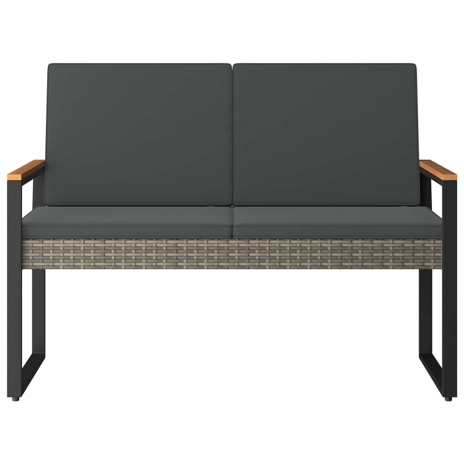 Tuinbank Grijs en Donkergrijs 107 x 61 x 80 cm poly rattan