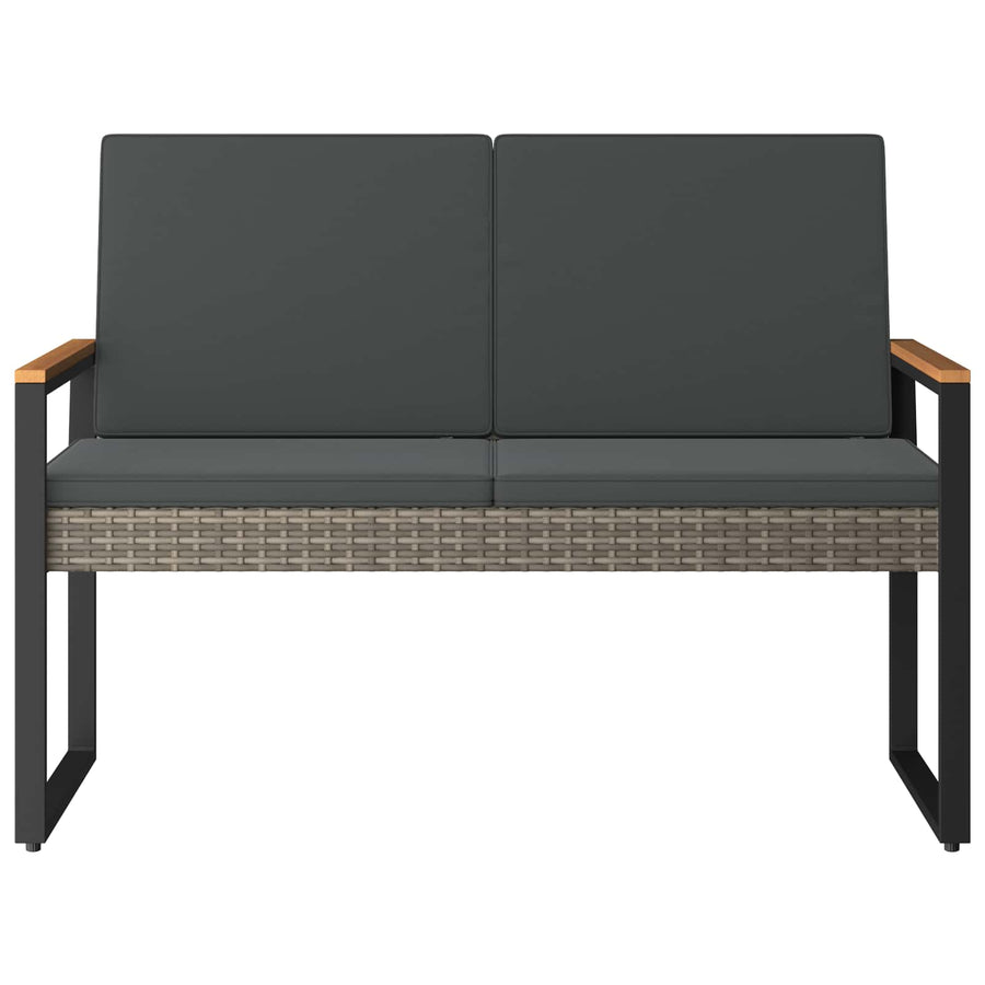 Tuinbank Grijs en Donkergrijs 107 x 61 x 80 cm poly rattan