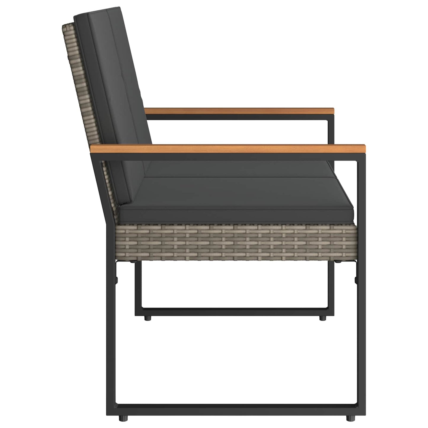 Tuinbank Grijs en Donkergrijs 107 x 61 x 80 cm poly rattan