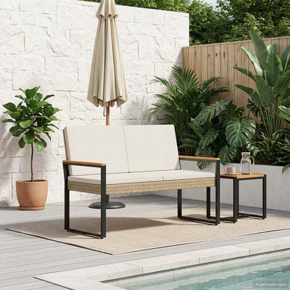 Tuinbank Beige en Crème Wit 107 x 61 x 80 cm poly rattan