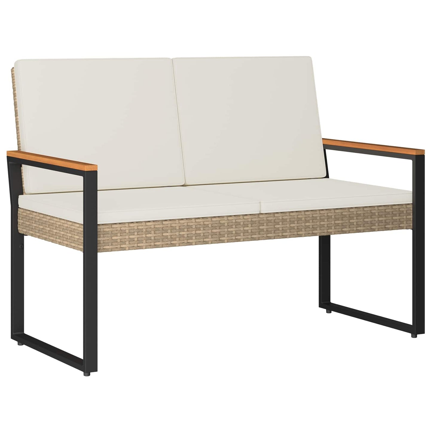 Tuinbank Beige en Crème Wit 107 x 61 x 80 cm poly rattan