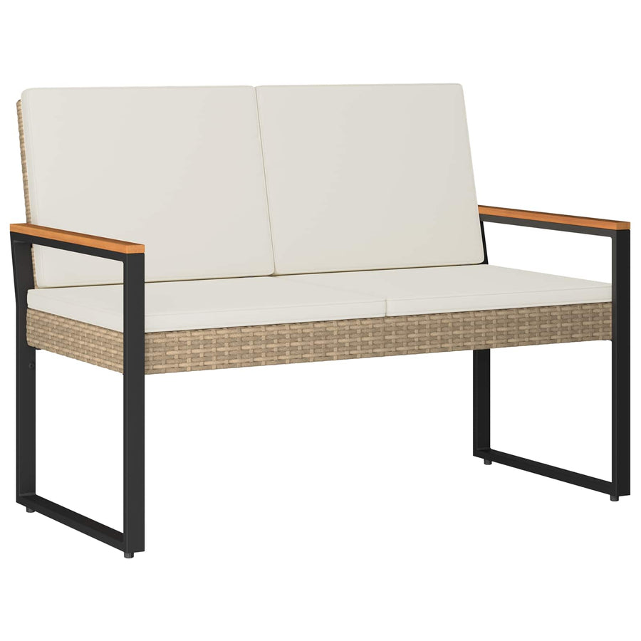 Tuinbank Beige en Crème Wit 107 x 61 x 80 cm poly rattan