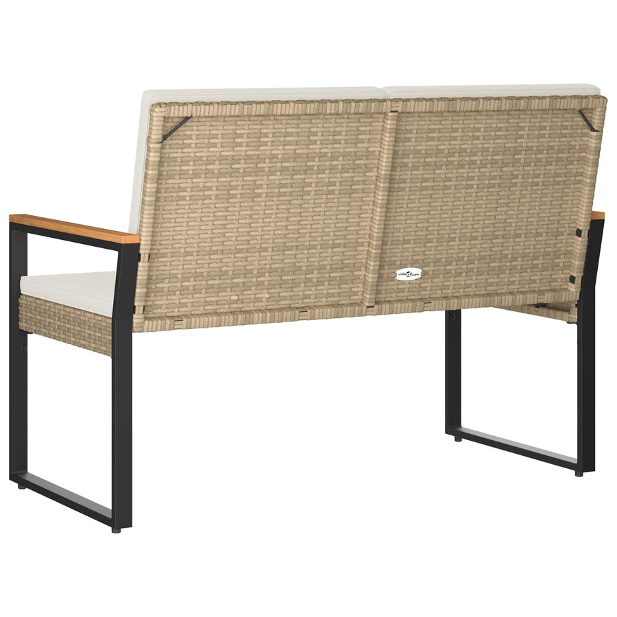 Tuinbank Beige en Crème Wit 107 x 61 x 80 cm poly rattan