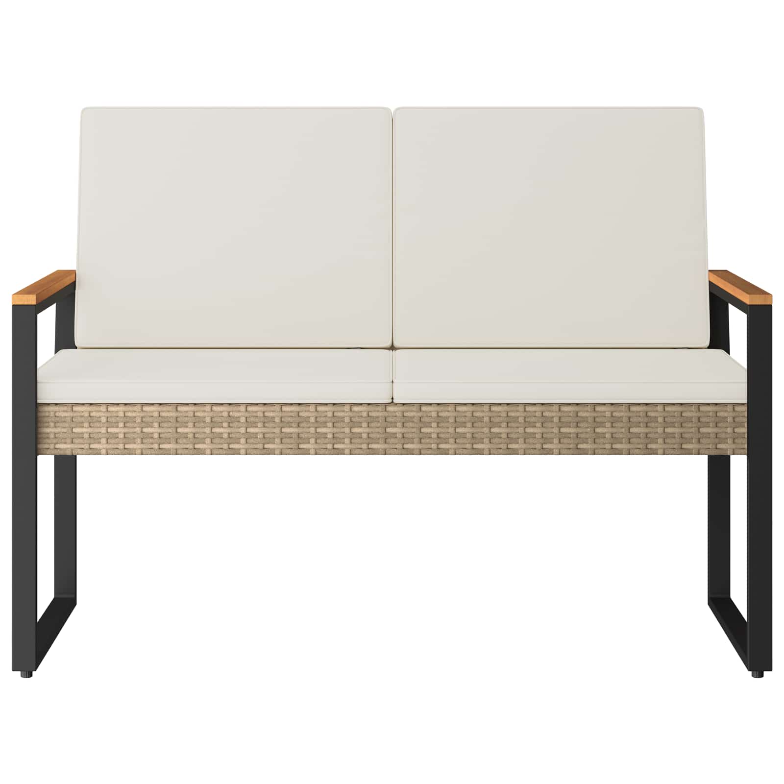 Tuinbank Beige en Crème Wit 107 x 61 x 80 cm poly rattan