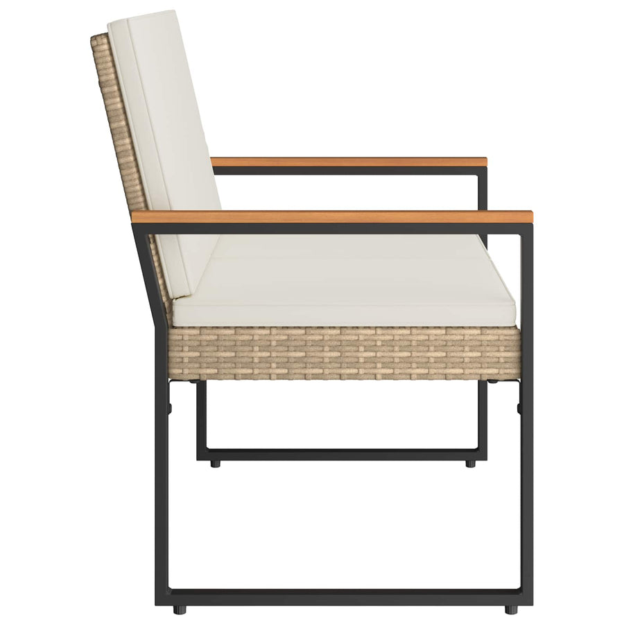 Tuinbank Beige en Crème Wit 107 x 61 x 80 cm poly rattan