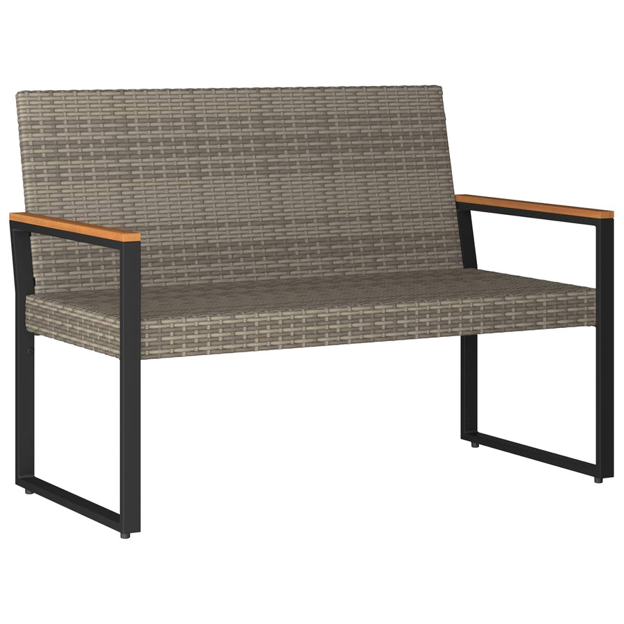 Tuinbank Grijs en Marineblauw 107 x 61 x 80 cm poly rattan