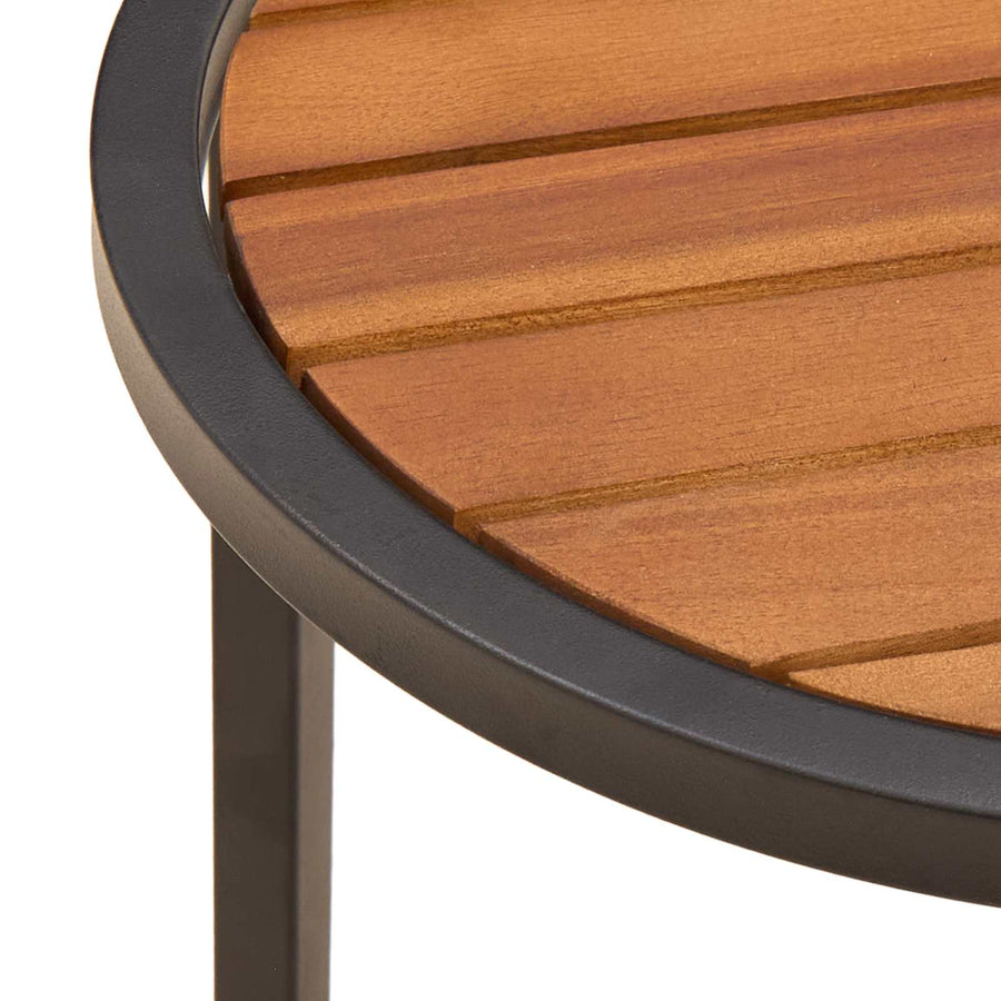 Koffietafel Set 2 pcs Naturel en Zwart Massief Acaciahout