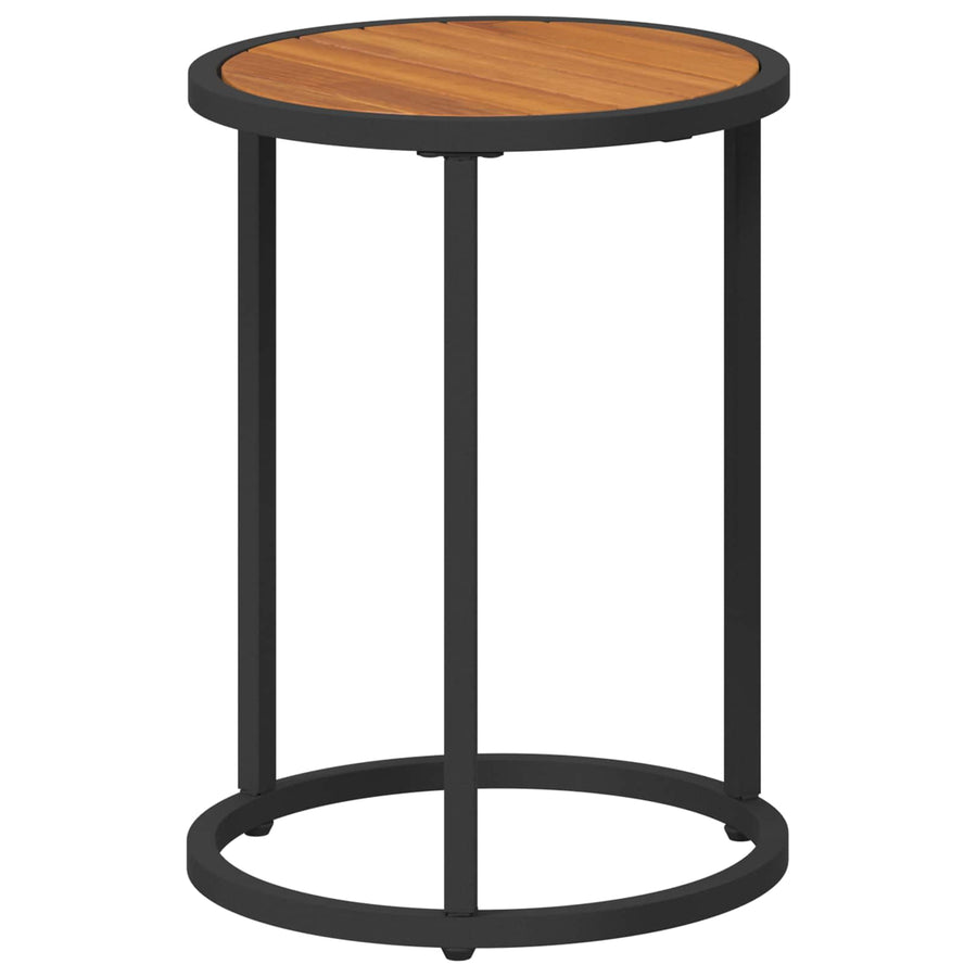 Koffietafel Set 2 pcs Naturel en Zwart Massief Acaciahout
