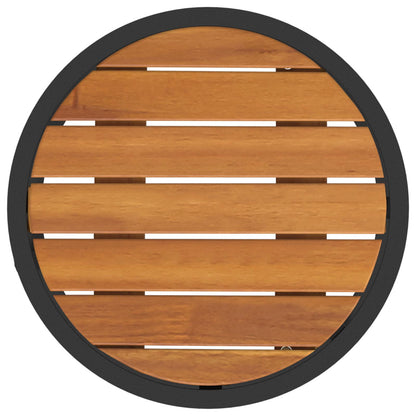 Koffietafel Set 2 pcs Naturel en Zwart Massief Acaciahout