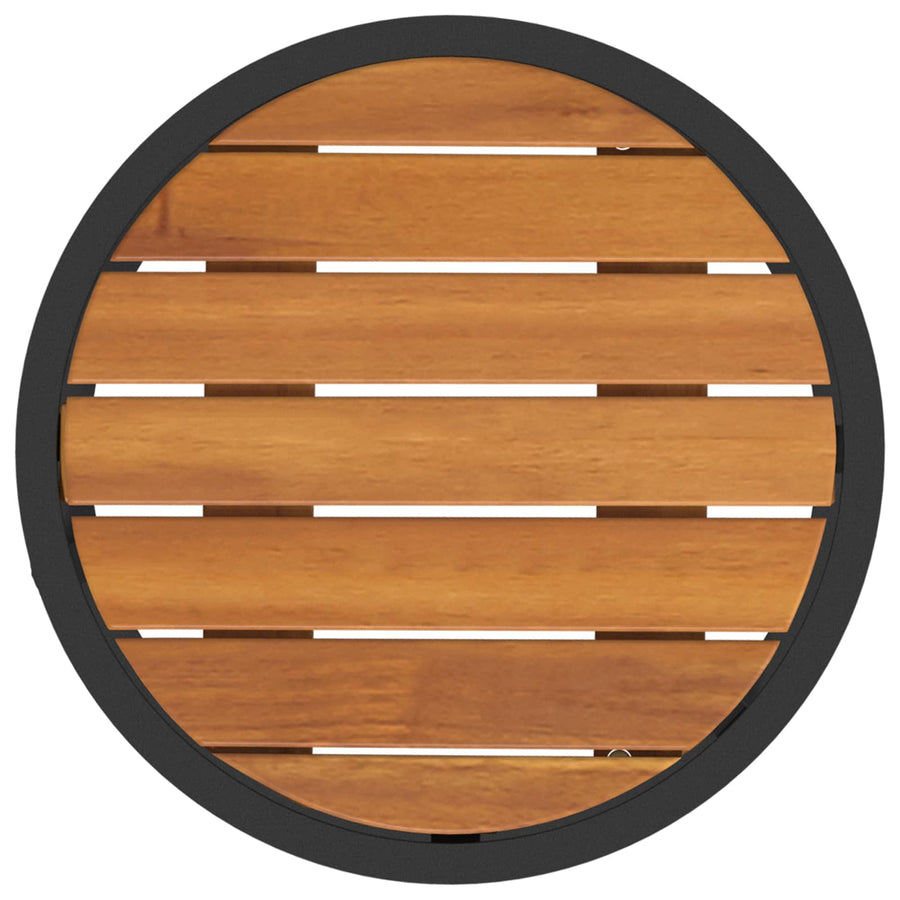 Koffietafel Set 2 pcs Naturel en Zwart Massief Acaciahout