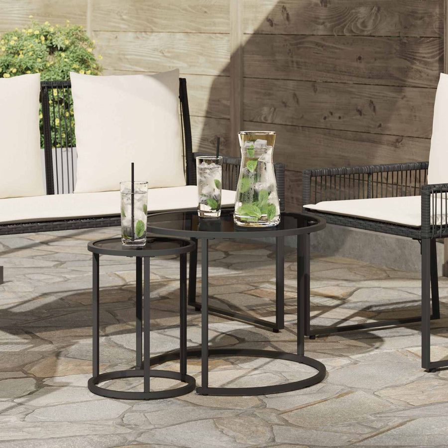 Koffietafel Set 2 pcs 55 x 55 x 45 cm staal