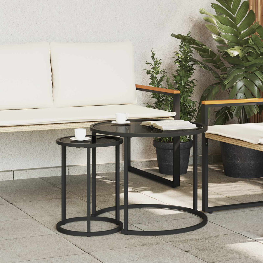 Koffietafel Set 2 pcs 55 x 55 x 45 cm staal