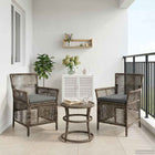 Tuinstoelen set van 2 polyrattan grijs donkergrijs 61x58x83 cm