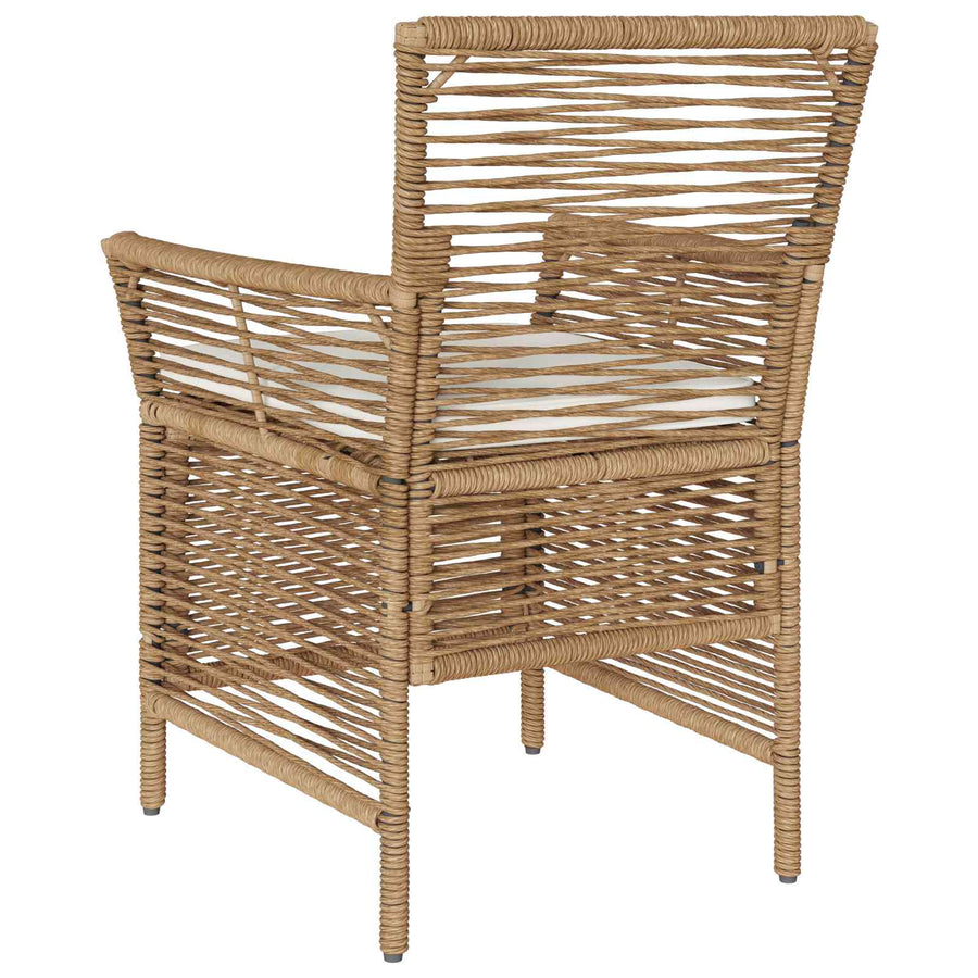 Buitenstoel met kussen 2 pcs Beige en Crème poly rattan