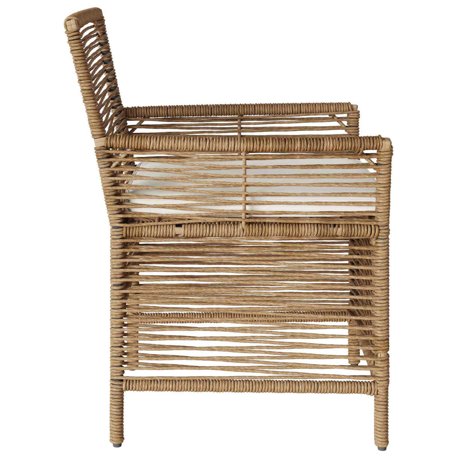 Buitenstoel met kussen 2 pcs Beige en Crème poly rattan