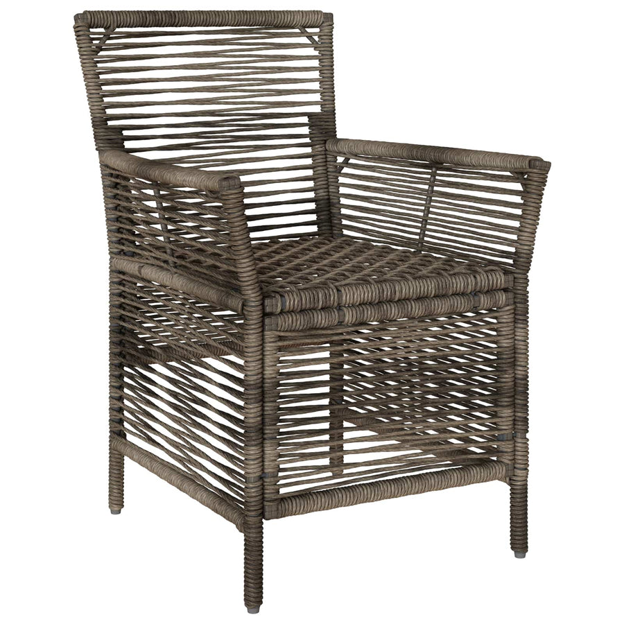 Buitenstoel met kussen 4 pcs Grijs en Donkergrijs poly rattan