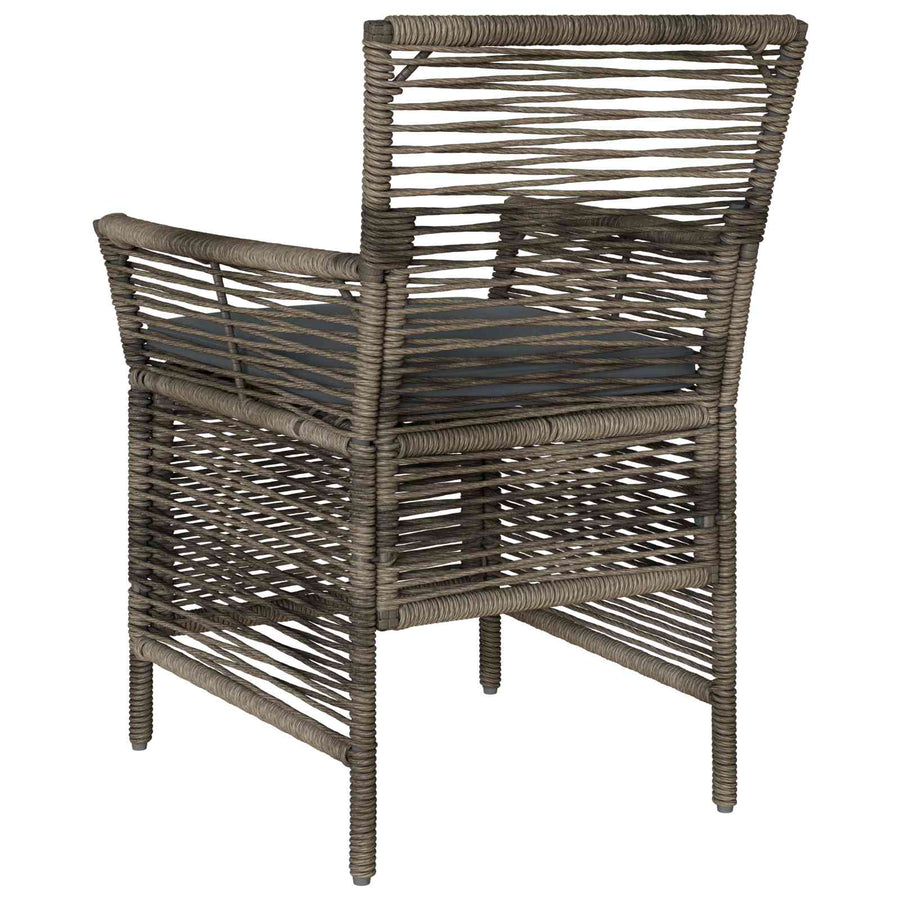 Buitenstoel met kussen 4 pcs Grijs en Donkergrijs poly rattan