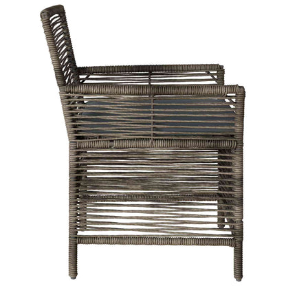 Buitenstoel met kussen 4 pcs Grijs en Donkergrijs poly rattan